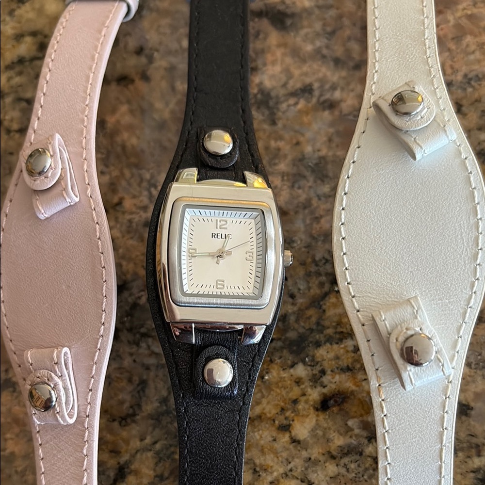Relic Women’s Watch with 3 Interchangeable Bands/New Battery!
